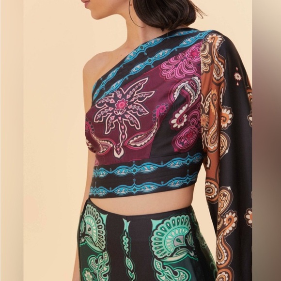 FARM RIO Multicolor Sweet Mermaids Asymmetric Jumpsuit NWT XXS - Picture 3 of 10